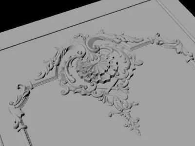 door stl ornate with gold trim 3D model