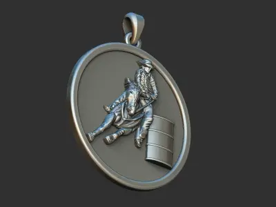 Horse Barrel Racing  3D print model