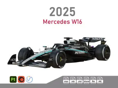 F1 Mercedes W16 2025 3D model