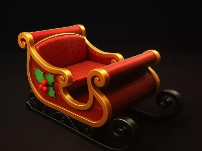 Festive Christmas Sleigh Santa Sleigh Decoration Ornament 3D print model
