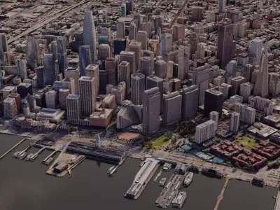 SanFrancisco-City-Skyline san francisco city map Free low-poly 3D model
