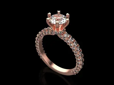A ring with a diamond  029 3D print model