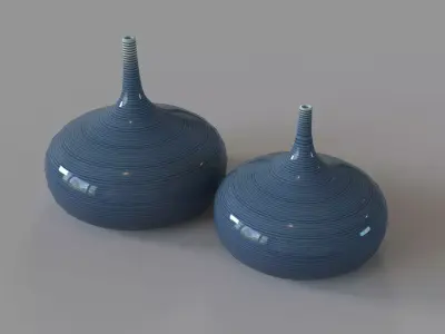 Zayan Vases Set Of 2 Blue 3D model