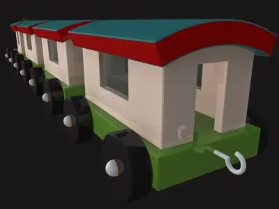 Cartoony Toy Train 3D model