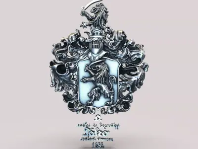 coat of arms lion 3D print model