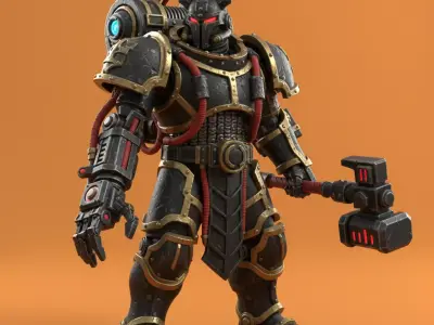 10Dark Future Grimdark Soldier 3D Printable Sci-Fi Miniature Free 3D model