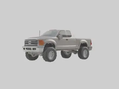 Heavy Duty Pickup Truck model Low-poly 3D model
