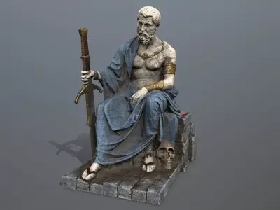 Man Statue Low-poly 3D model