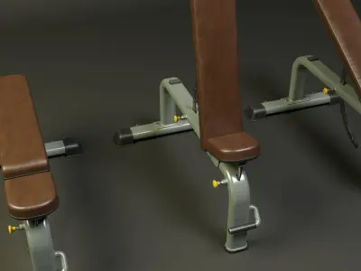 Incline Bench PBR Low-poly 3D model