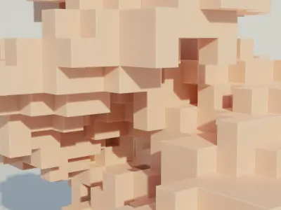 Abstract block Low-poly 3D model