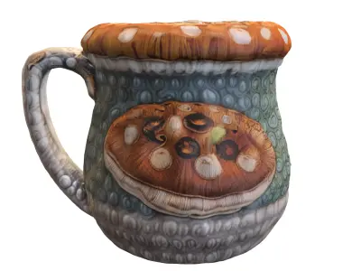 Mushroom Fantasy Mug Low-poly 3D model