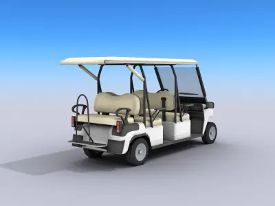 Golf Cart Low-poly 3D model