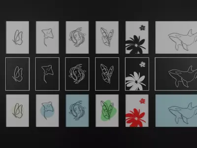 Wall Paintings Low-poly 3D model