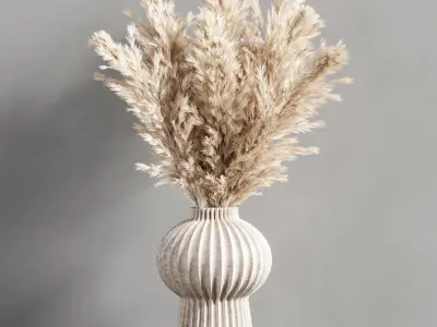 Collaction Plants Bouquet 16  pampas  3D model