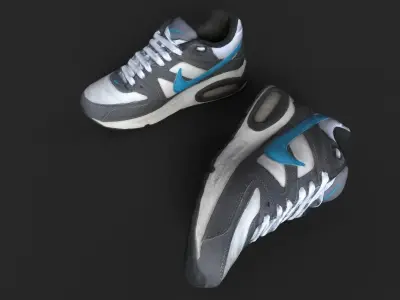 Pair of Worn Sneakers Low-poly 3D model