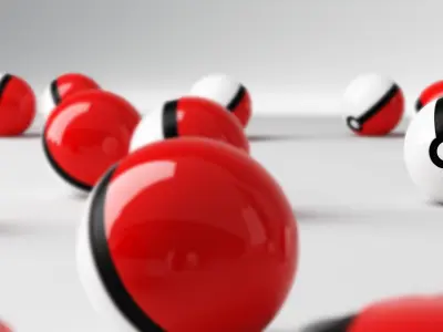 Pokeballs group of pokemon balls Free 3D model