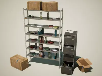 Post Apocalyptic Office Props Vol 1 Unreal Engine UE Low-poly 3D model