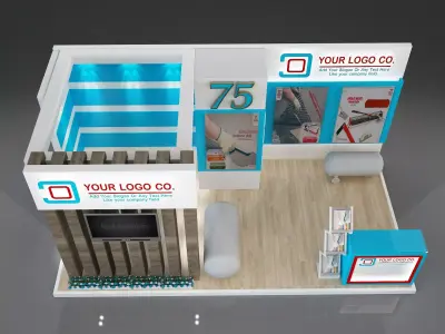 Booth Exhibition Stand a203 no seg 3D model