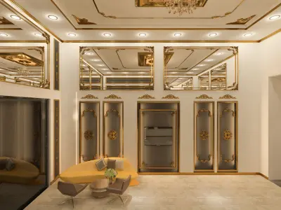 Lux Luxury Ornamental Entrance Palace Gold 3D model