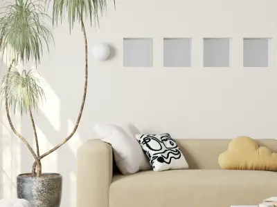 Mid Century interior scene 3D model 3D model