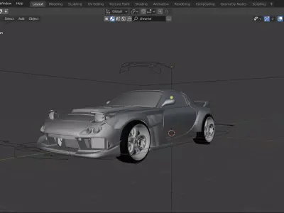 Jackboys Mazda RX7 FD High Detailed 3D Model Low-poly 3D model