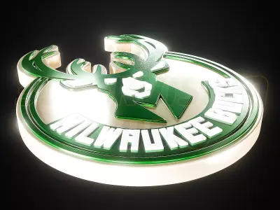 Milwaukee Bucks logo - Cinematic - 3D print 3D model