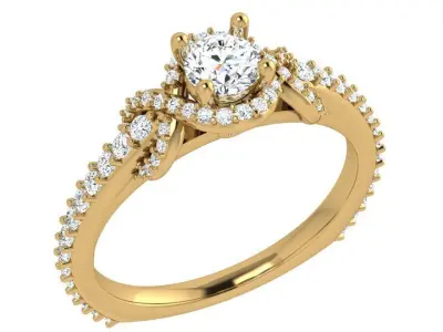 Round Twisted Diamond Euro Shnk Ring 3859 3D print model