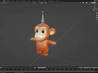 Little animal baby - Monkey cute - Animated  Low-poly 3D model