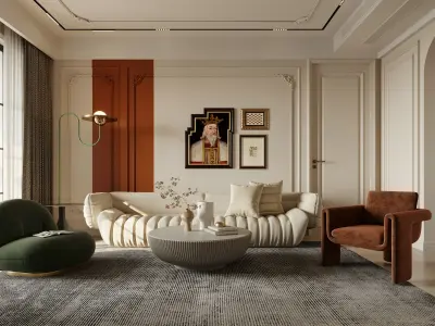 Elegant Modern Living  A Fusion of Comfort and Style 3D CAD  3D model