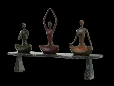 Yoga Statue Low-poly 3D model