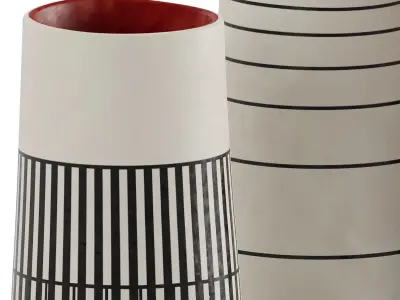 Lara Scobie ceramic vase set of 3 3D model