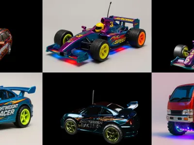 Controled Car bundle 1 pack 100 glb 3D model