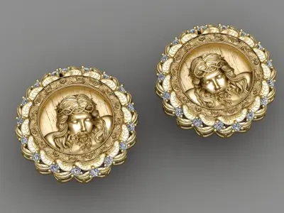 Jesus Earring 3d Print Model 3D print model 3D print model