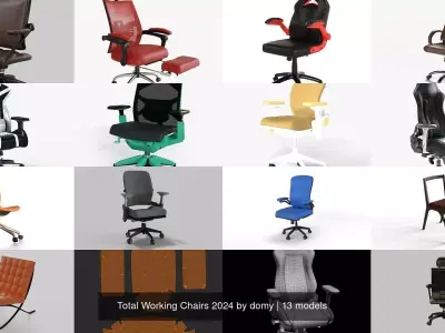Total Working Chairs 2025 by domy 3D Model Collection