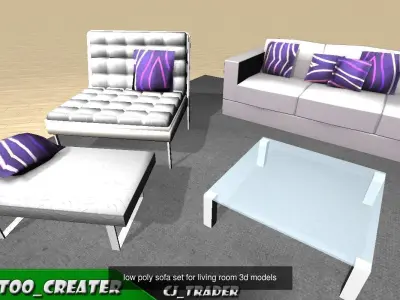 Low Poly Living-Room Sofa Collection 3d models 3D Model Pack