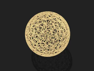 Geodesic Sphere with Circle Pattern flower of life like  3D model