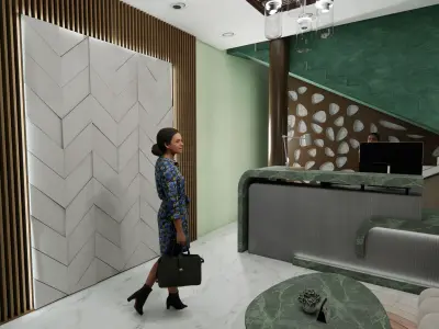 RECEPTION INTERIOR Low-poly 3D model