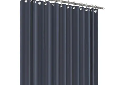 Cornice Classic Curtain 05 Chrome Low-poly 3D model