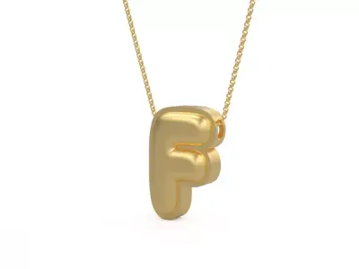 Model 1189 F Initial Letters Charm Balloon 20mm 3D print model