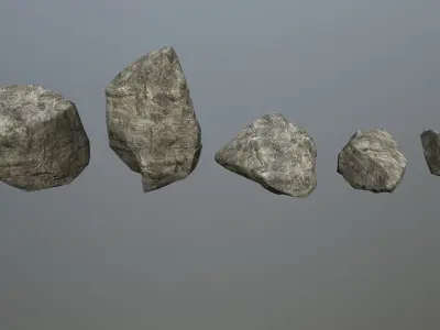 rocks group of Low-poly 3D model