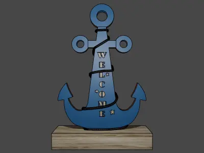 Decorative Anchor Free low-poly 3D model