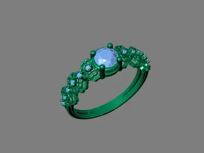 Rings for Women Womens Rings Stone Ring Ready STL 3DM Models  3D print model 5
