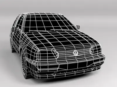 VW VOLKSWAGEN GOLF 3 LOWPOLY Low-poly 3D model