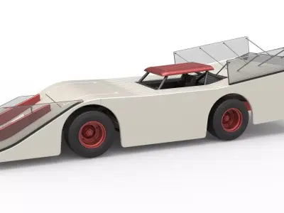 Vintage Outlaw dirt late model race car Scale 1 to 25 3D print model