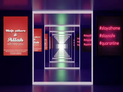 Neon Light Room Free 3D model