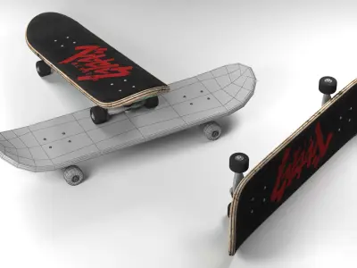 skateboard two skateboards Low-poly 3D model
