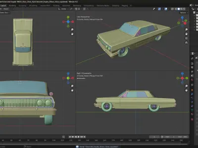 Chevrolet Impala 1963 Convertible 2-Door Close top 3D print model