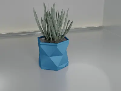 pot plant succulent 16 3D print model
