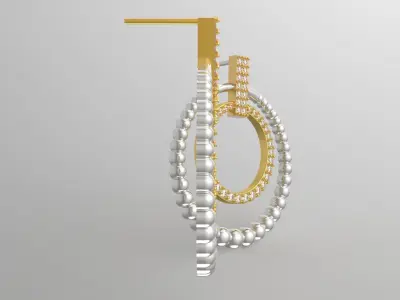 circle diamond jewelry earring je0039 3D print model