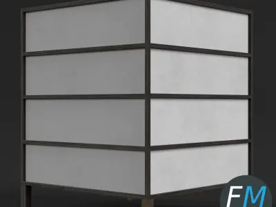 Japanese table lamp 1 3D model